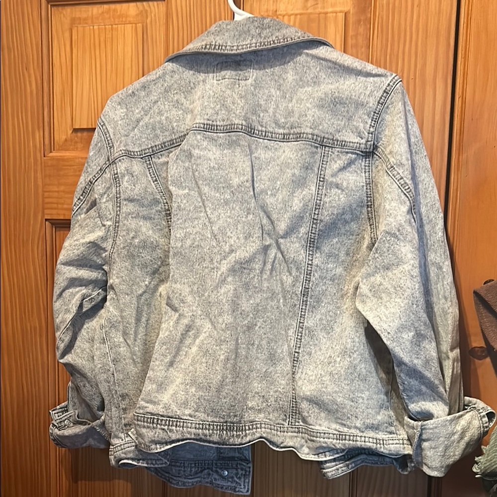 Universal Thread Heather Gray Denim Jacket Large - image 5